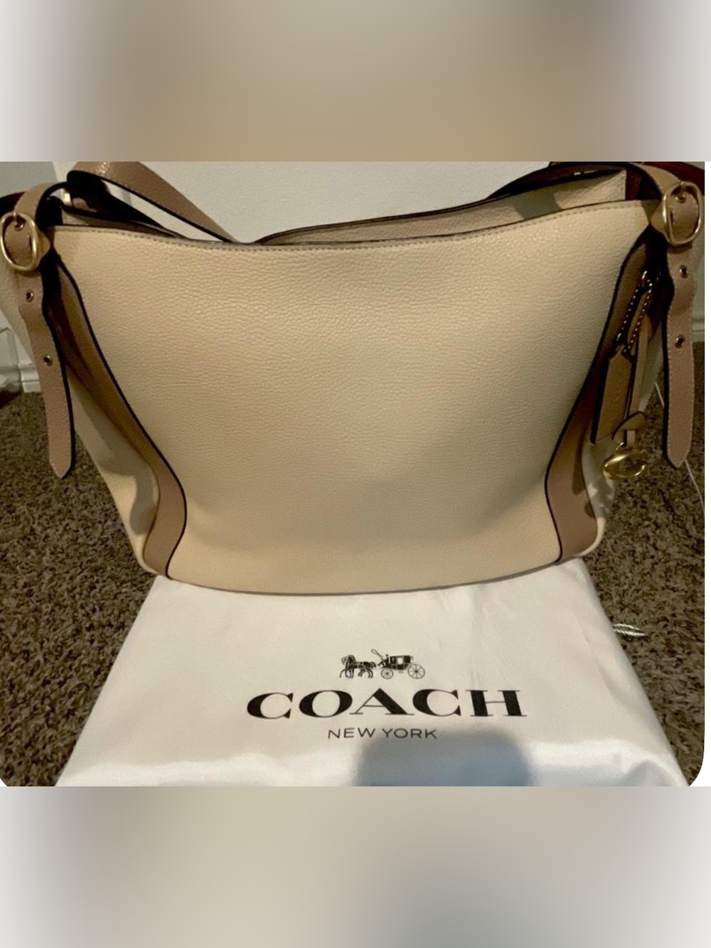 Authentic Coach Alana Tote in Colorblock - Ivory